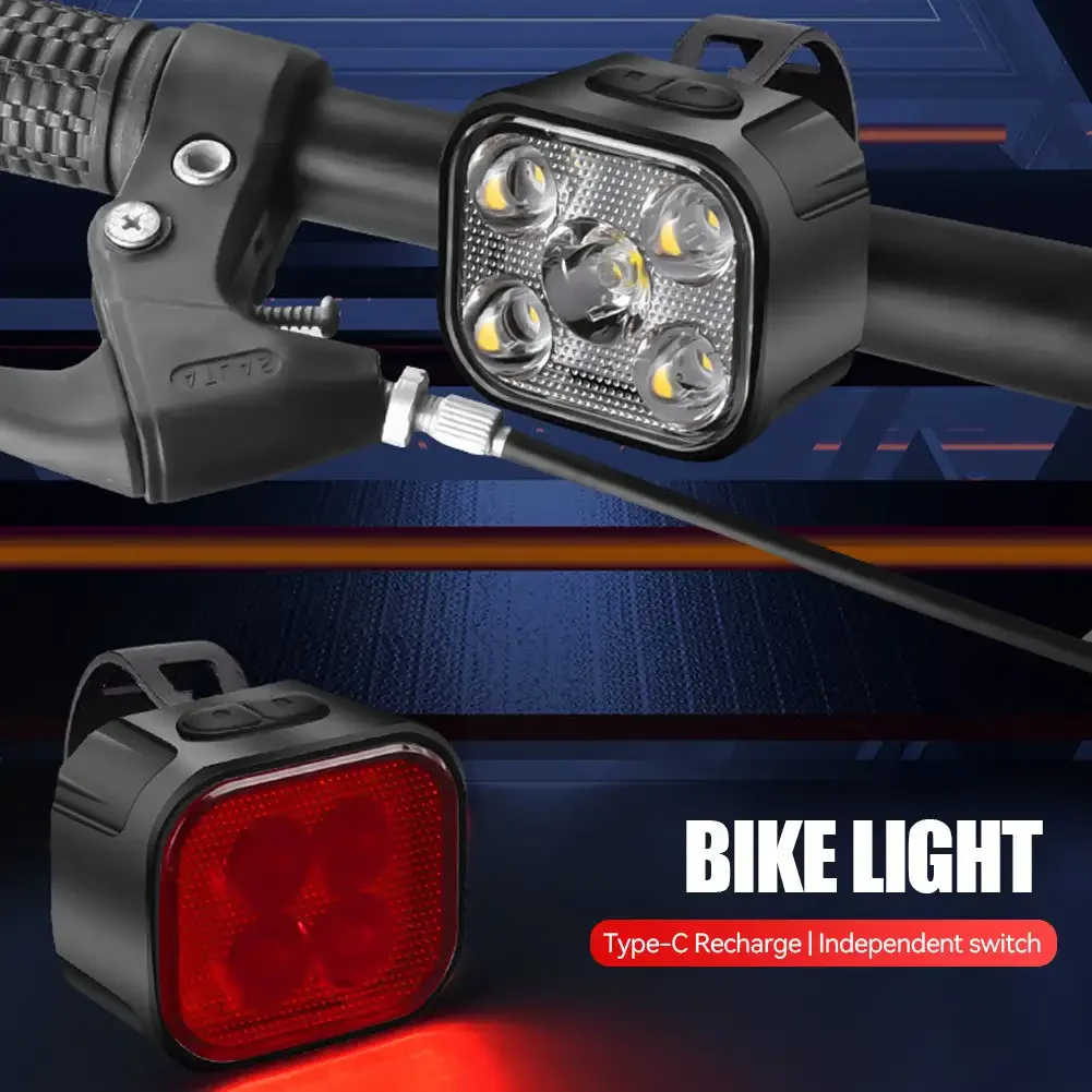 Bicycle Lights High Bright Cycling Lamp Front and Rear USB Rechargeable MTB Bike Headlight Taillight Waterproof Lantern Lighting