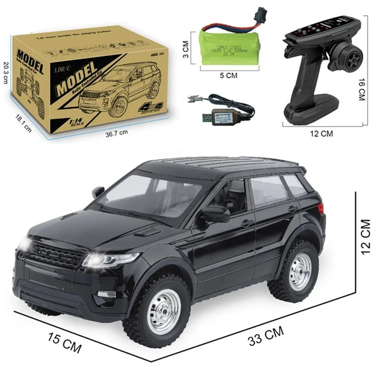 1/14 4x4 RC Crawler Car 4WD Wireless Control Off-road Vehicles Model LDRC LD1299 Car Toy Model Light System Outdoor Gifts