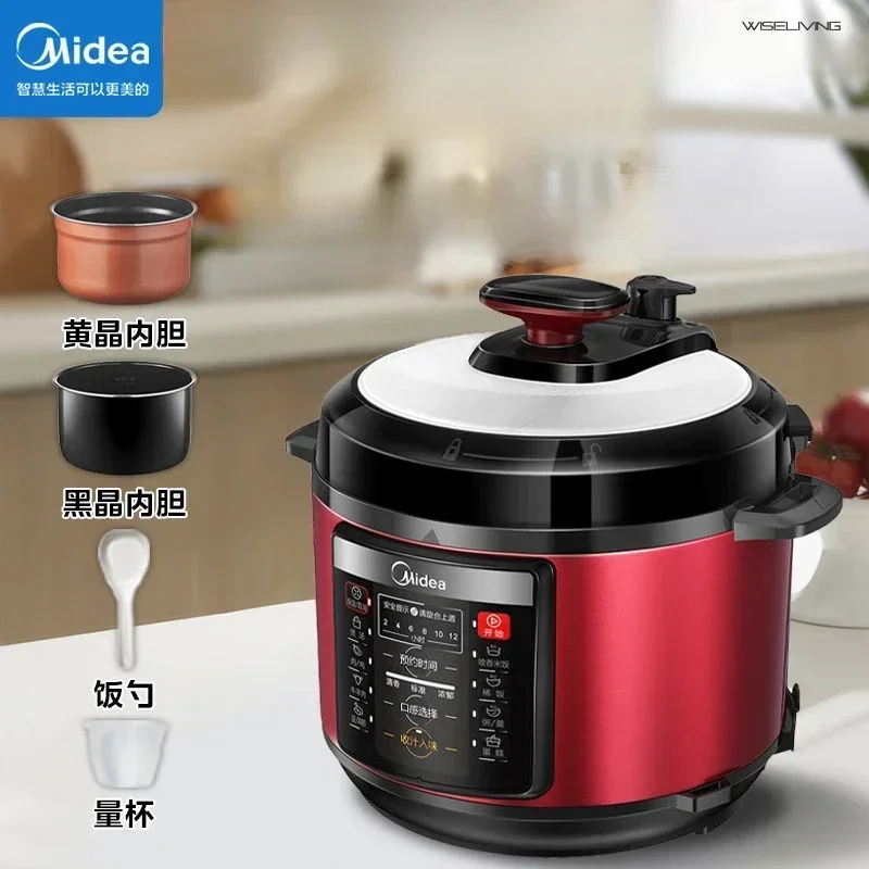 Electric kitchen appliances including pots and pressure cooker. Multifunctional household cooker.