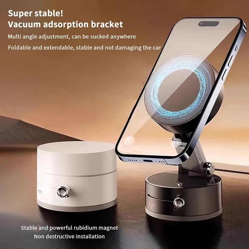 1Set Vacuum Suction Cup Holder Magnetic Car Foldable Mobile Phone Holder For Phone/ Android DIY Accessories