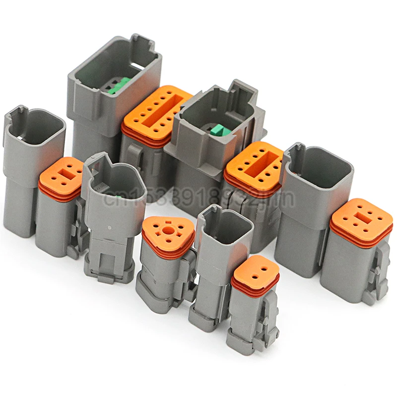 1Set DT Waterproof Automotive Connector Plug Kit DT06-2S/DT04-2P 3P 4P 6P 8P 12P Male Female Plug Socket For Automobile 22-16AWG