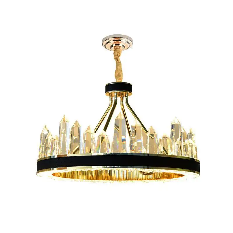 

New living room crystal chandelier light luxury simple post-modern atmosphere home dining room Nordic study bedroom lamps
