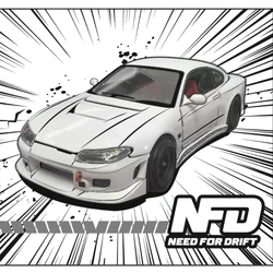 NFD-S15 RC Drift Car 1/24 Alloy Rear Drive Drift Car with Gyroscope 2.4G RC Racing Car Model Boy Remote Control Toy Gift