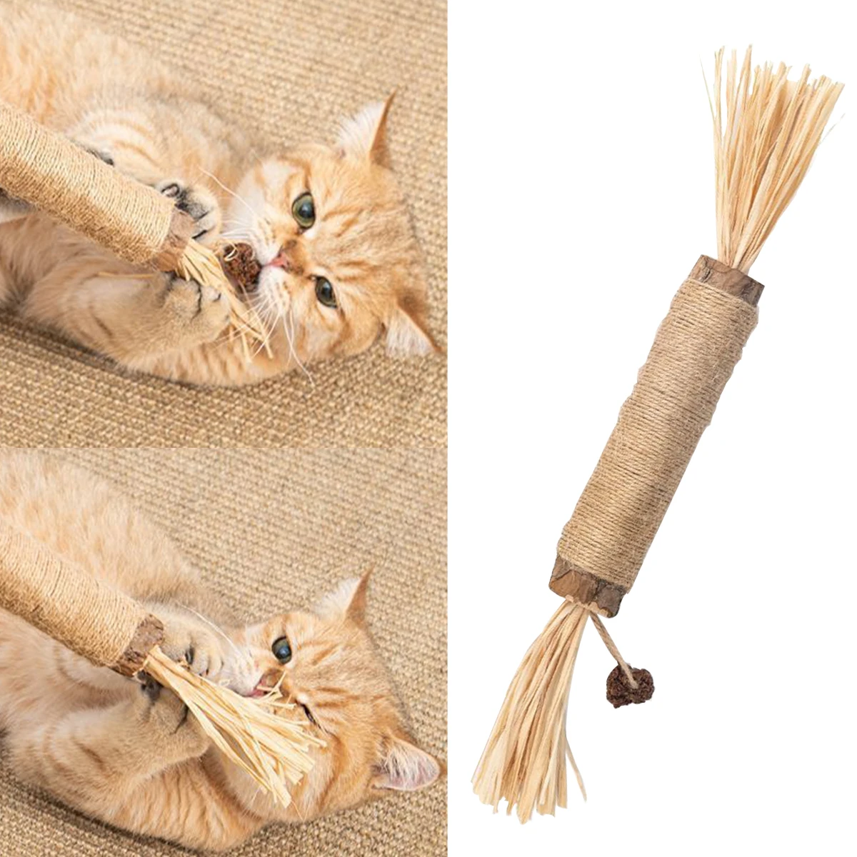 

Natural Cat Chews Toys Pet Molar Sticks Kittens Cleaning Teeth Bite-resistant Toys Pet Products Hemp Rope Practical Pet Toy