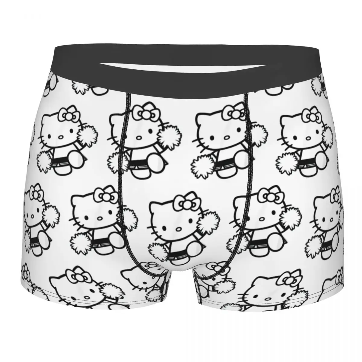 Custom Hello Kitty Cheerleader Squad Team School Man Boxers Ultra Soft Underwear Printed Funny Underpants