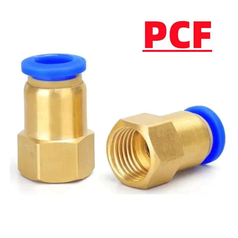 

PCF Air Pipe Fitting 4 6 8 10 12mm Hose Tube 1/8 3/8 1/2 1/4 BSP Female Thread Brass Pneumatic Connector Quick Joint
