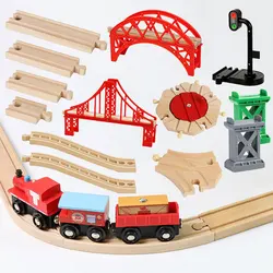 Train Tracks Wood Accessories Beech Wooden Train Railway Bridge Pier Parts Fit Biro All Brand Tracks Creative Toys For Kid Gifts