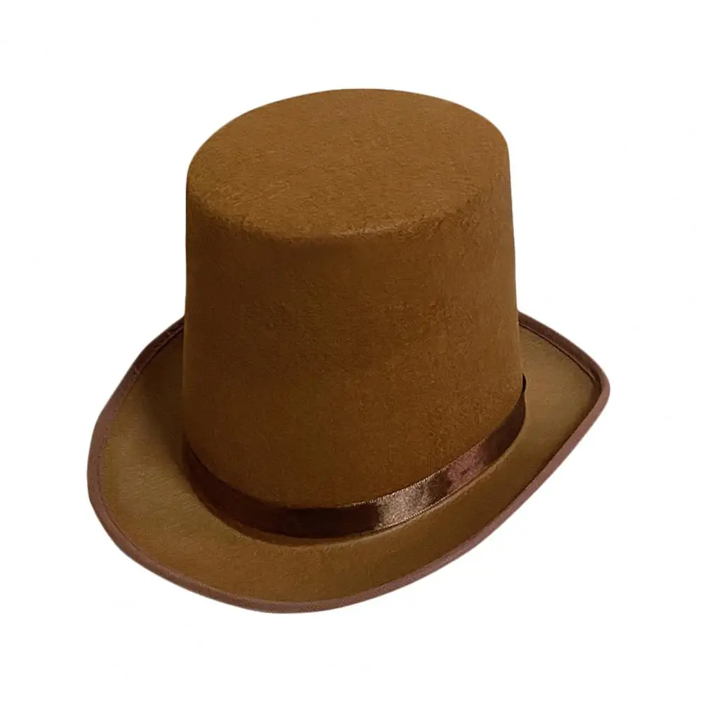 Sombrero de copa negro para hombre, sombrero de copa negro elegante para actuaciones de magos, juego de rol, sombrero de fieltro de estilo británico alto para hombres y mujeres