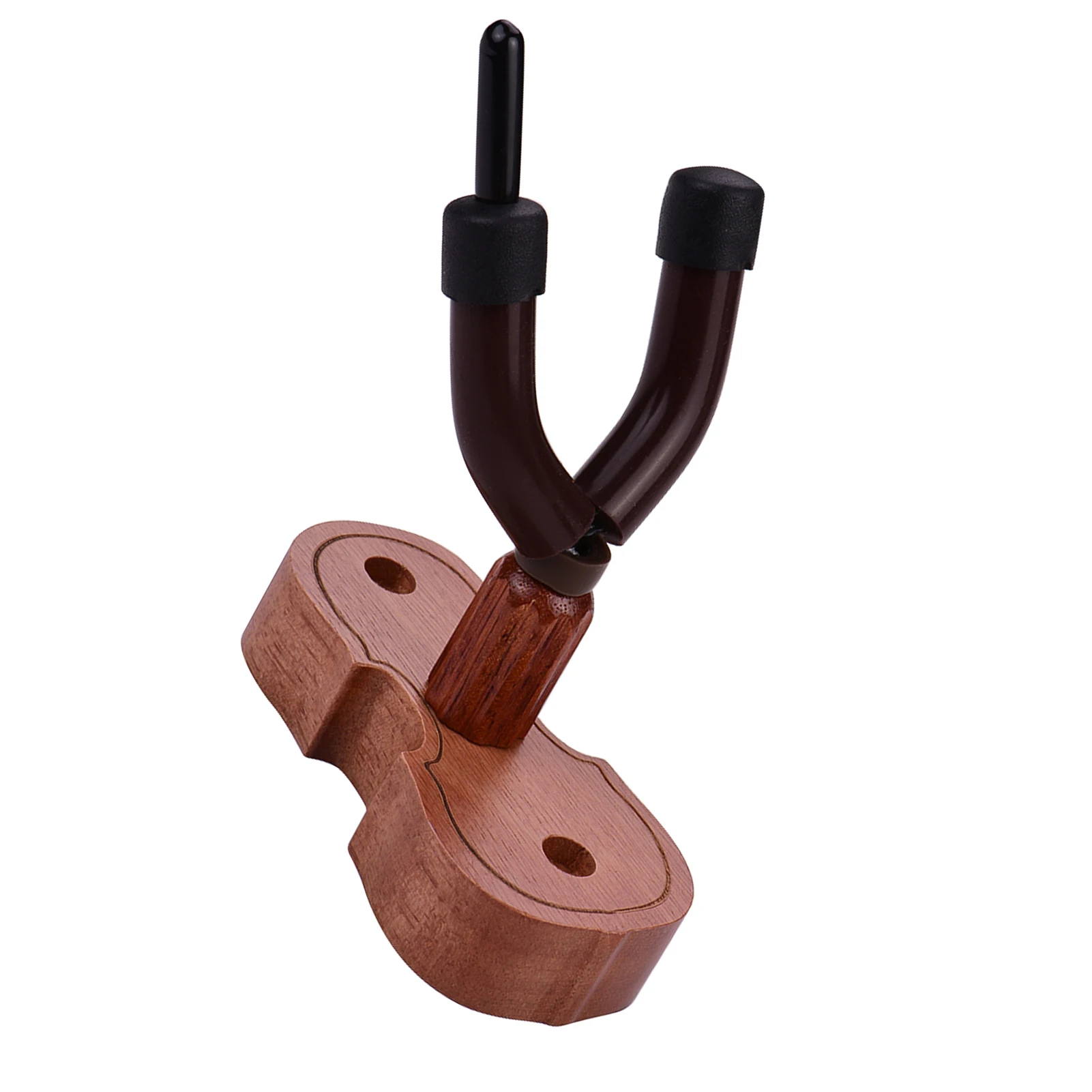 Mahogany Wood Violin Hanger Hook with Bow Holder for Home & Studio Wall Mount Use