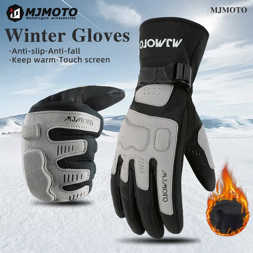 Autumn Winter Motorcycle Gloves Men Windproof Keep Warm Motorbike Racing Gloves Touch Screen Moto Motocross Gloves CE Label