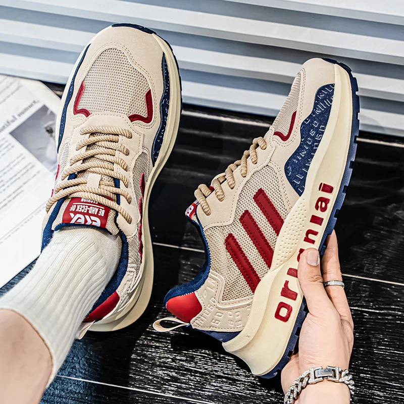 

Men's Shoes Breathable All-match Mesh Shoes Casual Sports Trendy Shoes Men's All-match Wear-resistant Running Shoes for Men