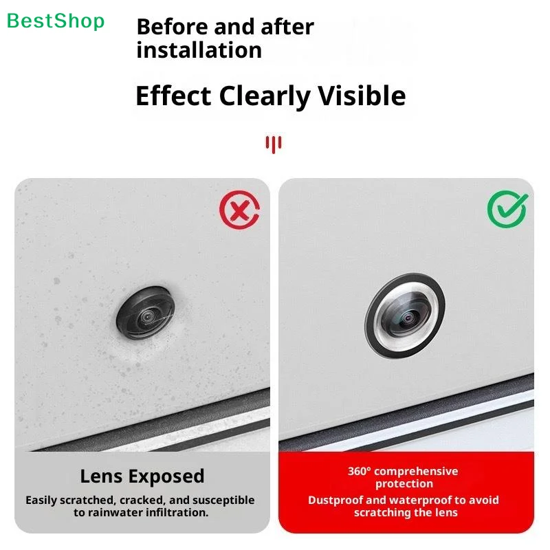 Car Camera Lens Protector Cover For 360° Car Reverse Camera Dustproof Rainproof Scratch Cover Rear View Camera Cover
