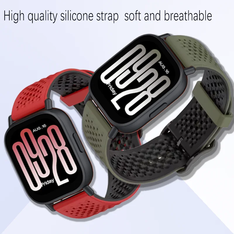 Pulseira de silicone respirável porosa para redmi watch 5 active pulseira inteligente acessórios de substituição para redmi watch 5 lite cinto