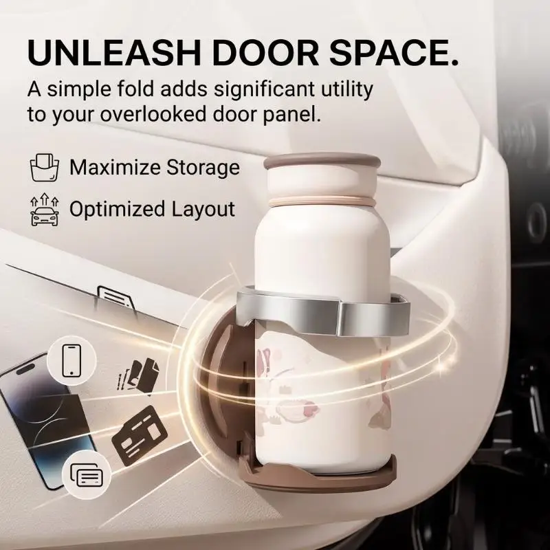 Foldable Car Cup Holder Space Saving Design Portable Cup Holder Perfect For Vehicle Interior Drink Storage