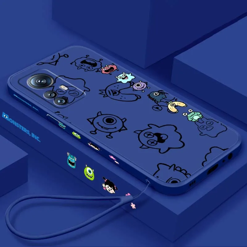 حافظة لهاتف شاومي Mi 15 14 13 13T 12 12T 12S 11 11i 11X Lite Pro Ultra 5G حبل يسار سائل من ديزني مونستر إنك