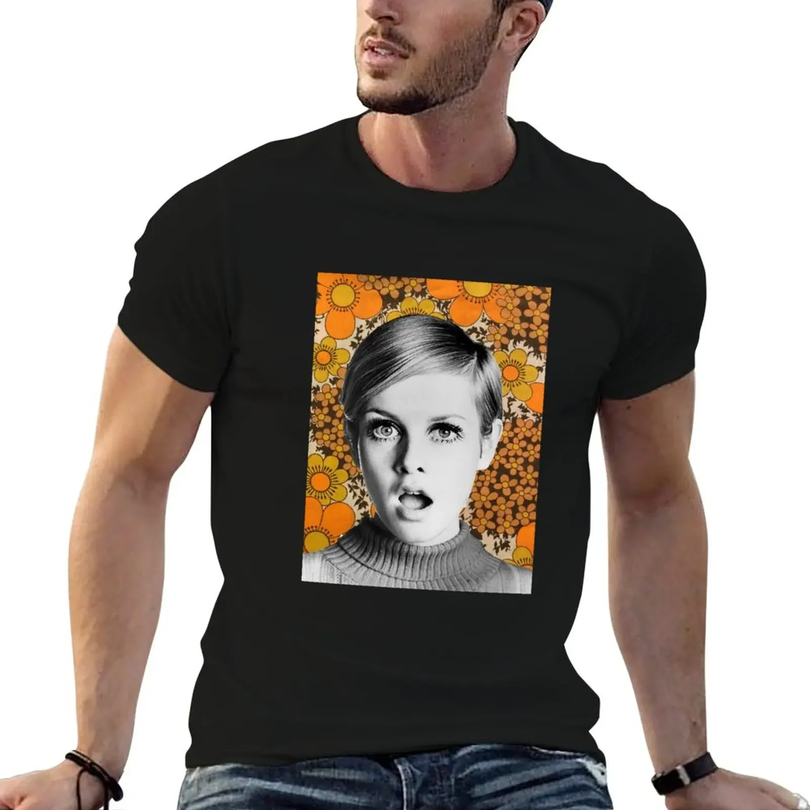 

Twiggy flower background T-Shirt shirts graphic tee plus sizes graphics tops mens t shirts pack