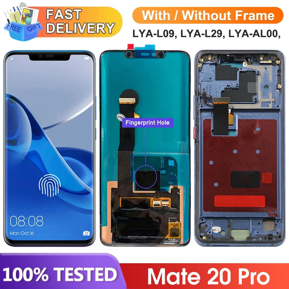 Mate 20 Pro Display Screen with Fingerprint, for Huawei Mate 20