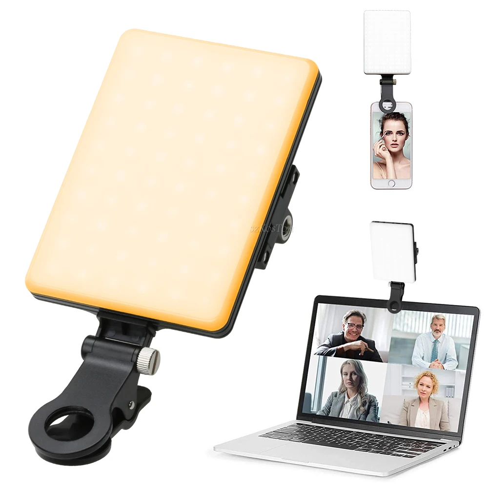 

Conference Fill Light Lamp Mini Led Video Light with Stable Clip Clamp Mount for Ipad Macbook Laptop Computer Mobile Phone