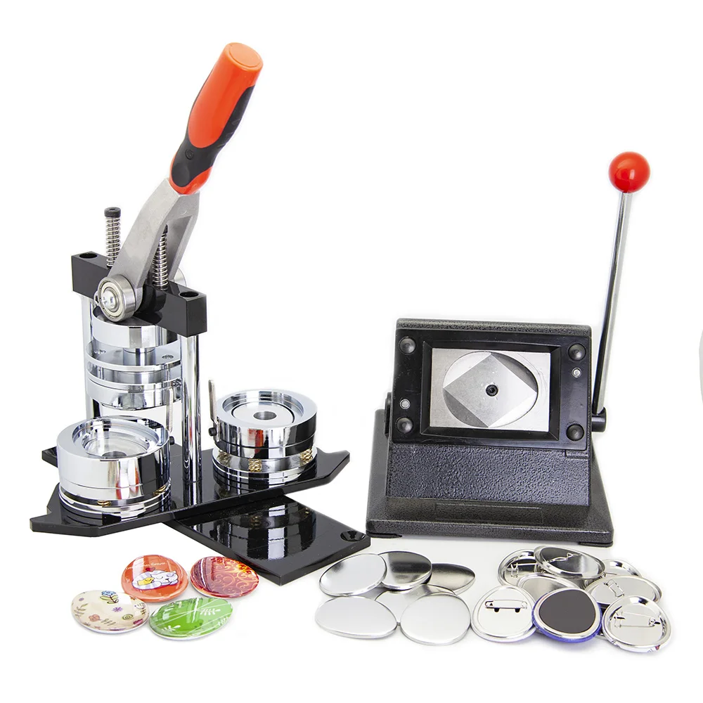 HOT SALE Egg Shape Button Maker Kit Badge Making Machine  + Egg Paper Cutter +1000pcs EggPin Button Badge Supplies