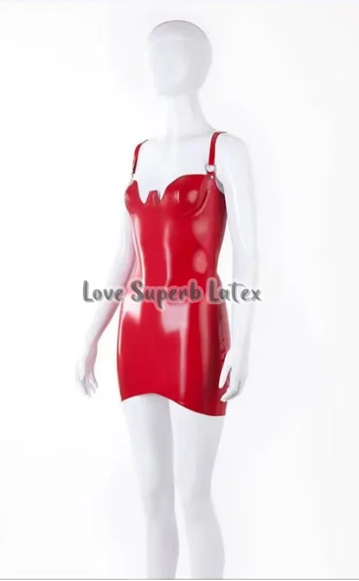 

Сексуальное женское латексное облегающее платье с 3D резиновыми бретельками для груди и молнией сзади на Хэллоуин