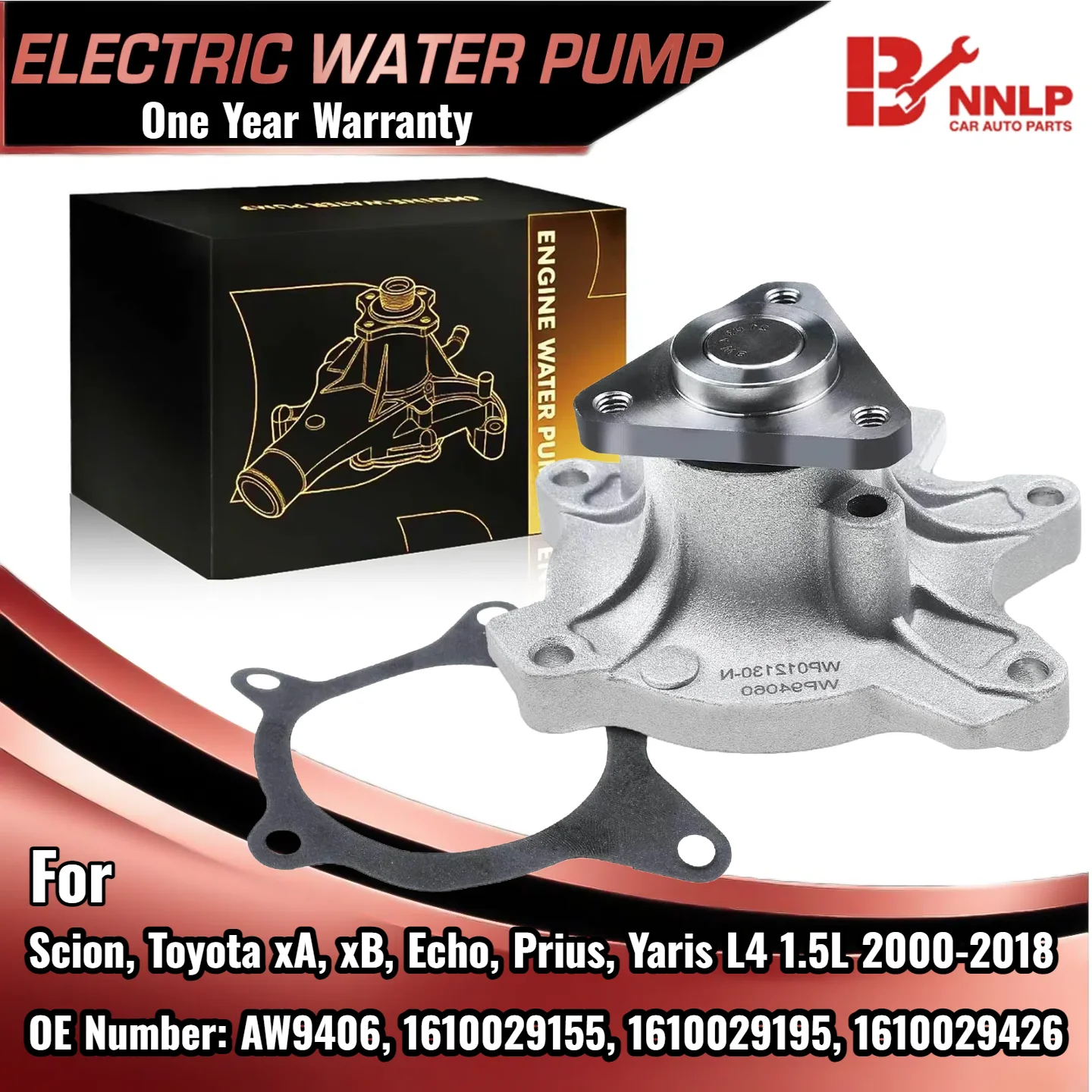 

New Engine Water Pump for Scion xA xB 2004-2006 Toyota Echo Prius Yaris L4 1.5L AW9406, 1610029155, 1610029195, 1610029426