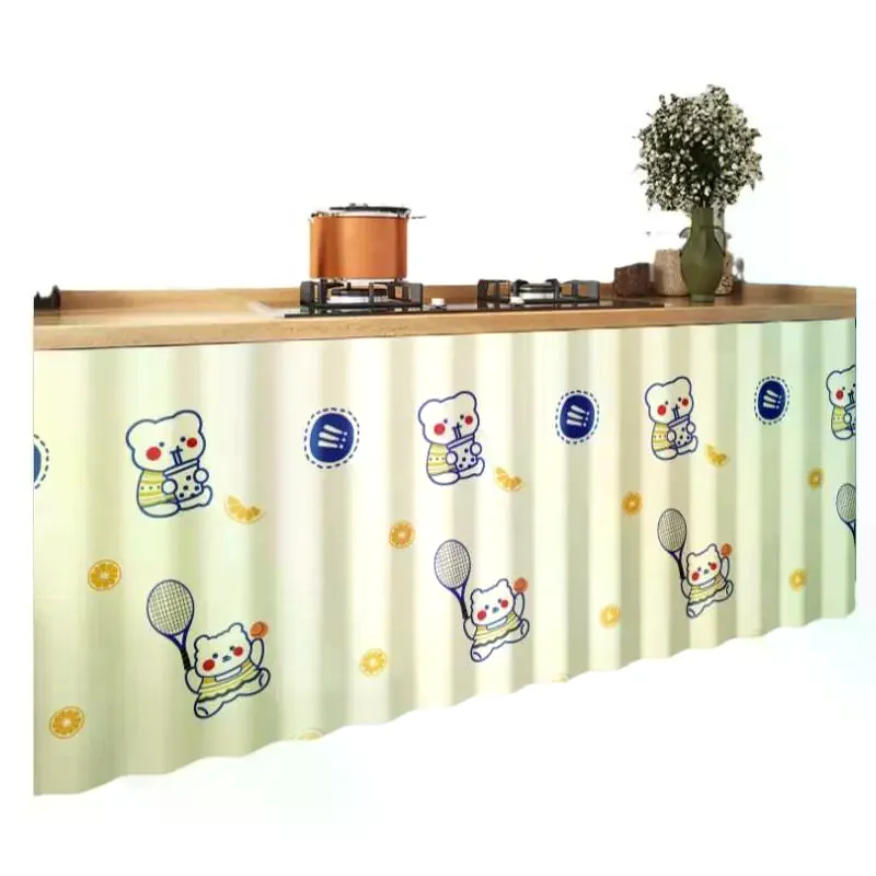 Fresh Pattern Curtain Dustproof No-Drill For Bookcases Wardrobes Shoe Cabinet Washing Machine Cover Ugly Cover Hide