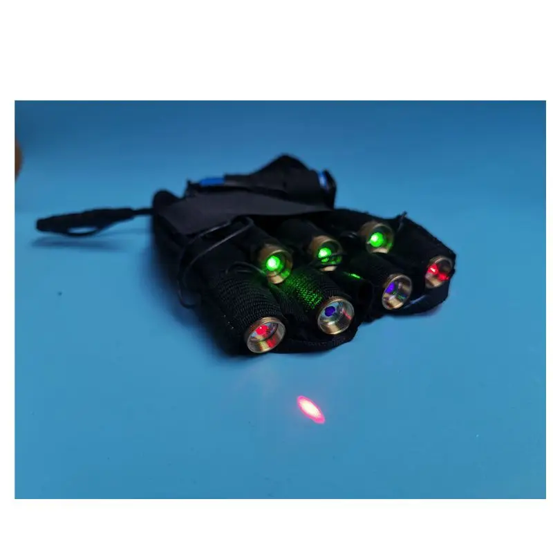 3 Green + 2 Red + 2 Purple colorful Laser Gloves Nightclub Dance Show Lights Performance