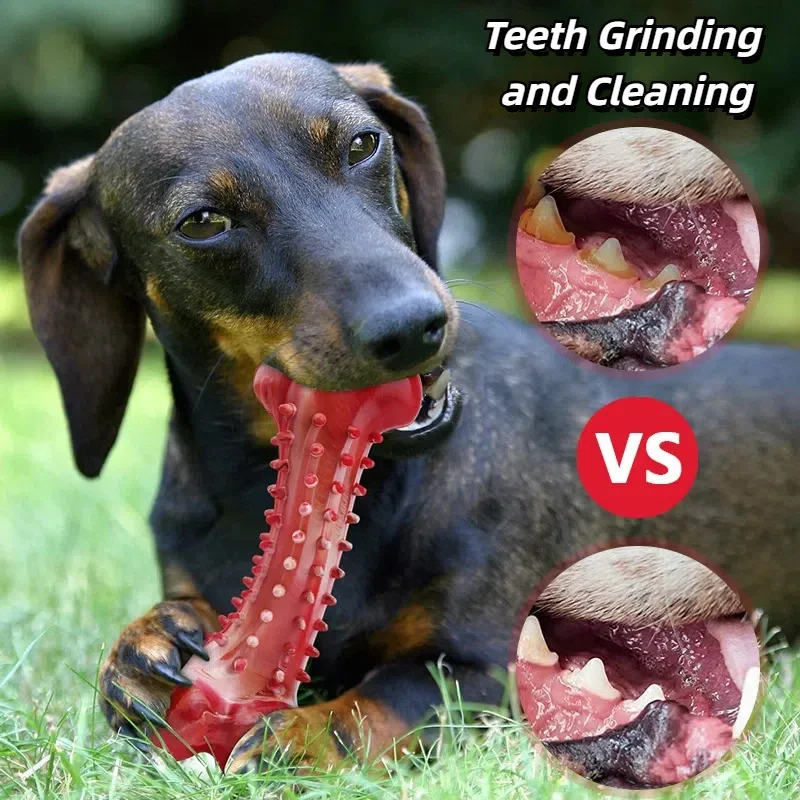 Large Dogs Tough Chew Toys Indestructible Dog Teeth Cleaning Bones Chew Toys Dog Stuff for Super Aggressive Chewers Meat Flavor