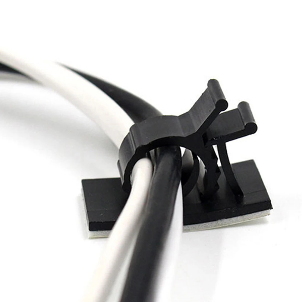 

20pcs Wire Fixing Seat Adhesive Cable Clips Holder Fastener For Home Office Factory Adjustable Strong Viscosity Durable