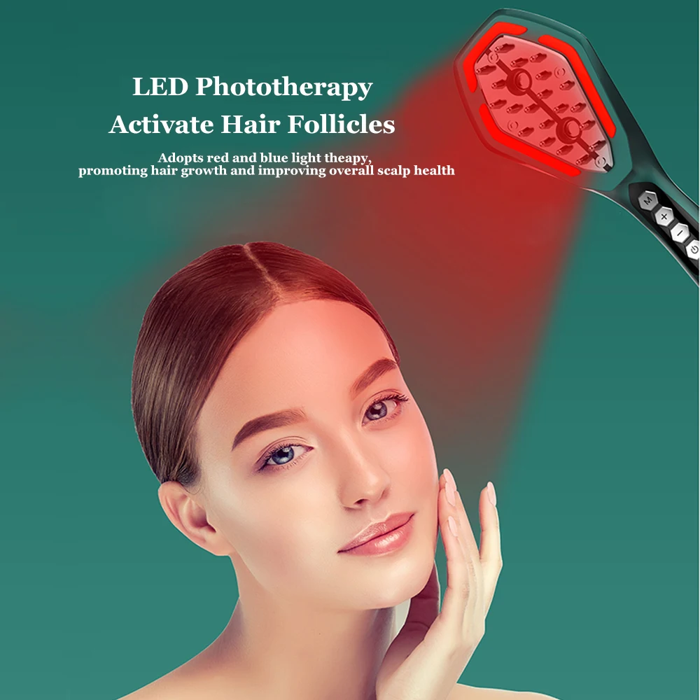 Multi-functional Phototherapy lon Hair Care Comb Nano Spray Scalp Massage Microcurrent Hair Growth Comb