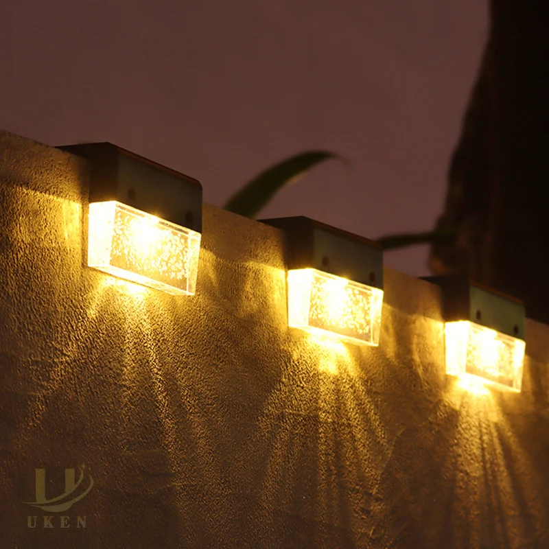 

Smart Library Outdoor Waterproof Garden Lamp LED Deck RGB Landscape Light Solar Wall Fence Step Stair Light For Patio Yard Decor