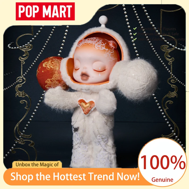 

Popmart Mega α Skullpanda 400% White Moon Figurine Decoration Gift Trendy Toys Ornaments Mysterious Box Vinyl Figurine Plush Toy