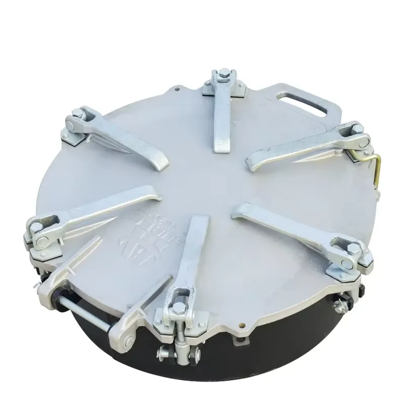20-inch DN500 Aluminum Alloy Six-claw Quick Opening Manhole Cover Carbon Steel Seat Ring for Powder tank Truck