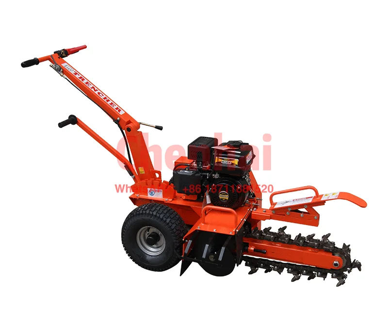 K-maxpower 7HP CE Certificate Max Depth 450mm EPA Gasoline Powered Mini Tractor Trancheuse Terra Trencher