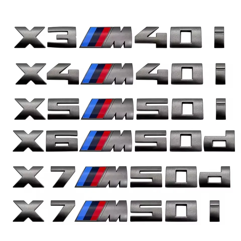 7.3cm M Sticker Modified Digital Displacement Standard ABS Rear Logo For BMW X3M40D 40I X4M40D X5M50D 50I X6M50D 50I X7M50D 50I