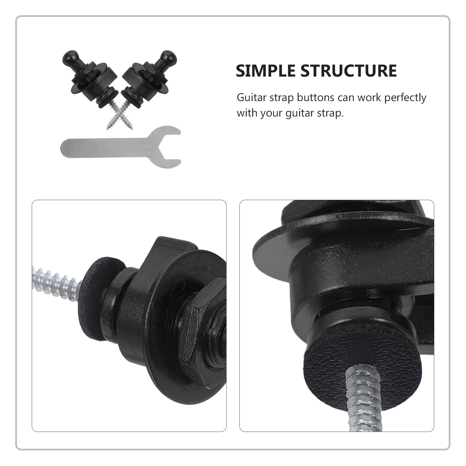 

2Pcs Metal Guitar Strap Lock Buttons Replacement End Pins for Acoustic Electric Bass Guitar Ukulele Lock Button for Strap