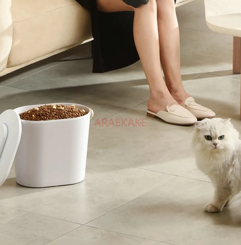 Cat and Dog Food Storage Bucket, balde de armazenamento a vácuo, selado, à prova de umidade, mofo prova, inseto prova, Pet Storage Bucket