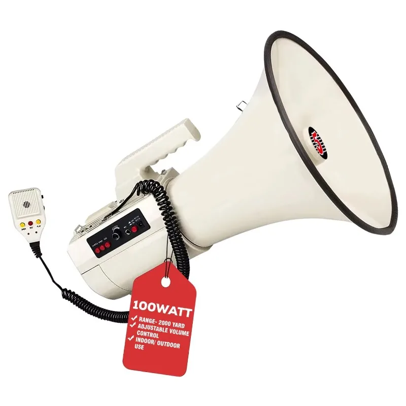 

【2026】Professional 100W PA Speaker With 2000 Yards Range Loud Siren Voice Amp Bull Horn Megaphone Model D0100H5FUUX