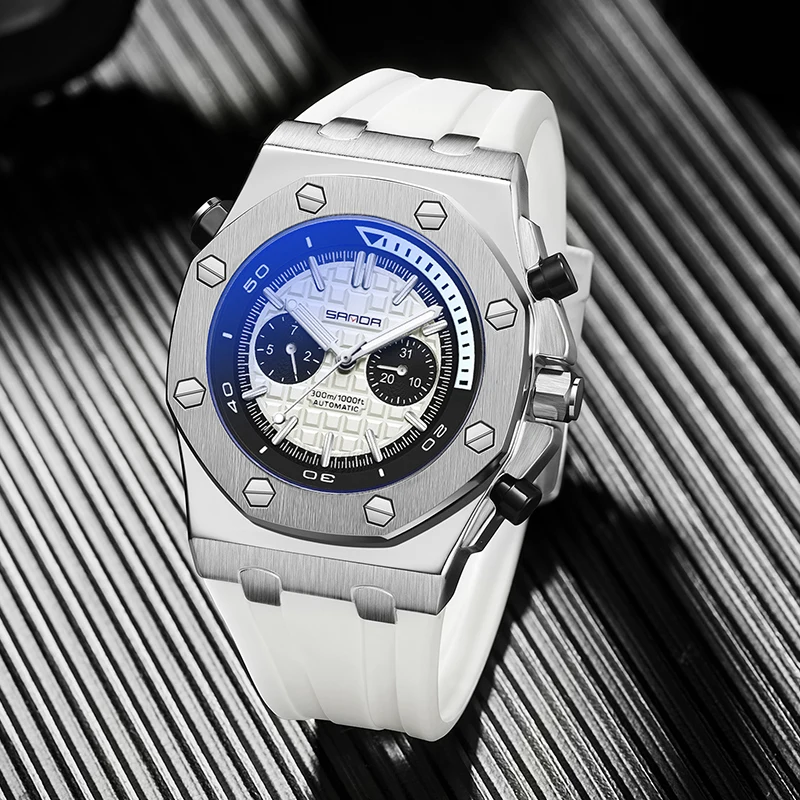 Mens Automatic Mechanical Watches Tonneau Skeleton Watch for Men Richard Similar Design Waterproof Wristwatch Reloj Hombre Clock