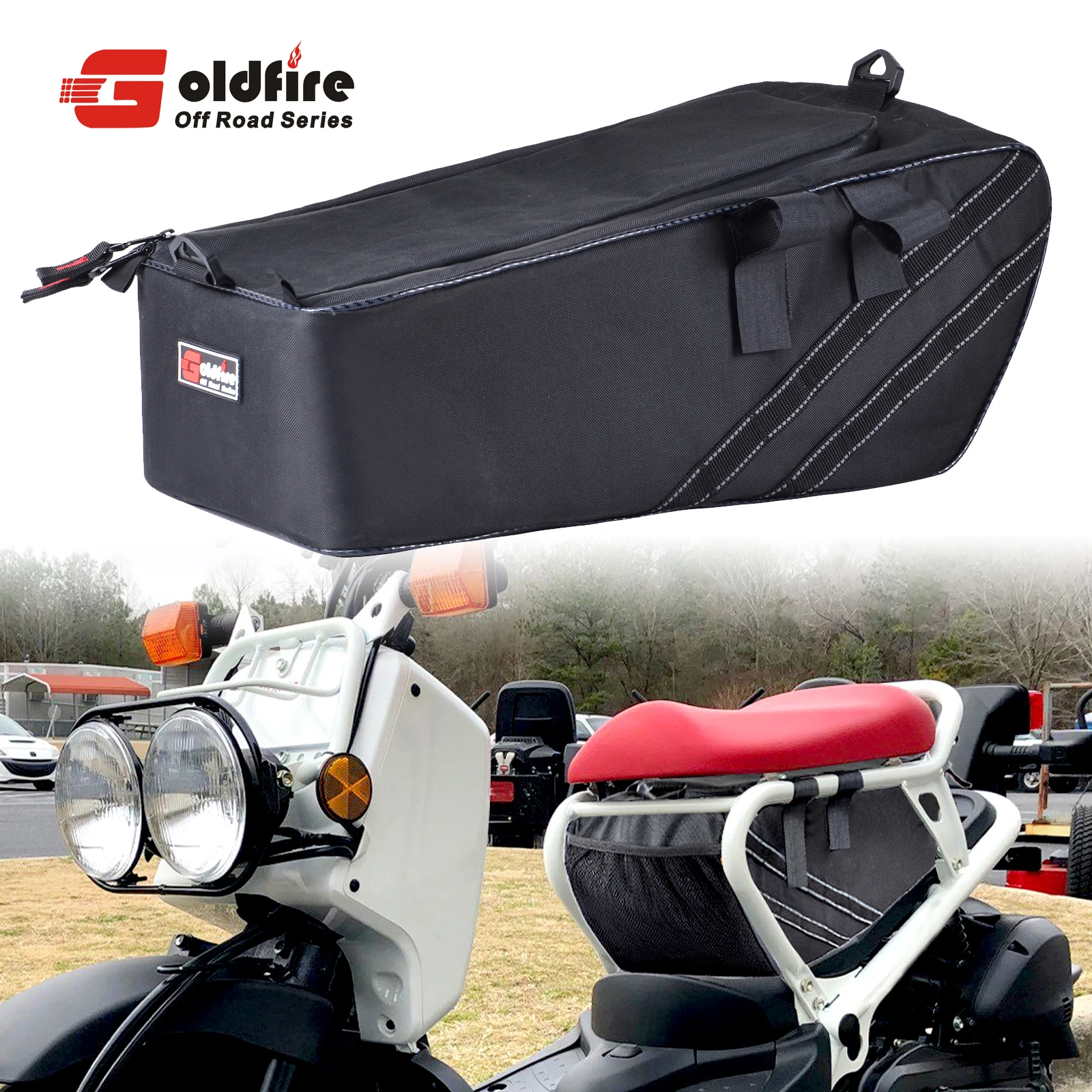 

Black Motorcycle Rear Back Seat Bags Under Seat Cargo Storage Bag Luggage Waterproof Backpack For Honda Ruckus Zoomer 2010-2021