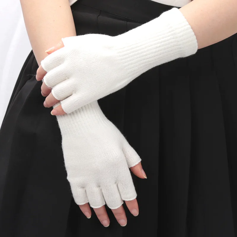1 Pair Knitted Gloves Women Gloves Touch for Girls Thermal Ladies Writing Driving Winter Elastic Mittens