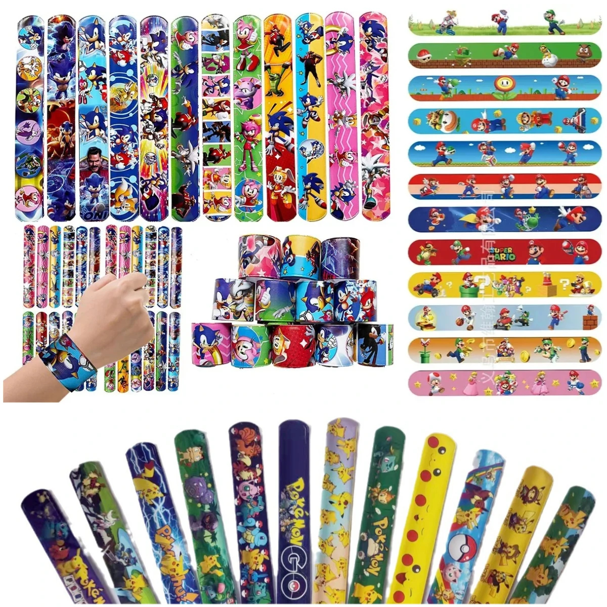 

Pokémon Sonic Mario Anime Wristband Cartoon Pat Circle Party Decorations Cosplay Children's Toys Birthday Christmas Gifts