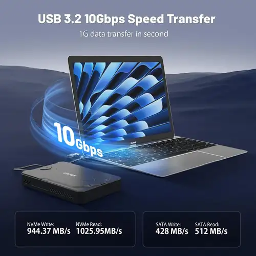 USB C 10Gbps M.2 SATA Dual Bay Hard Drive Enclosure Support NVMe PCIe SSD 2.5 Inch SATA HDD SSD Hard Drive Case for PC Laptop - Image 3
