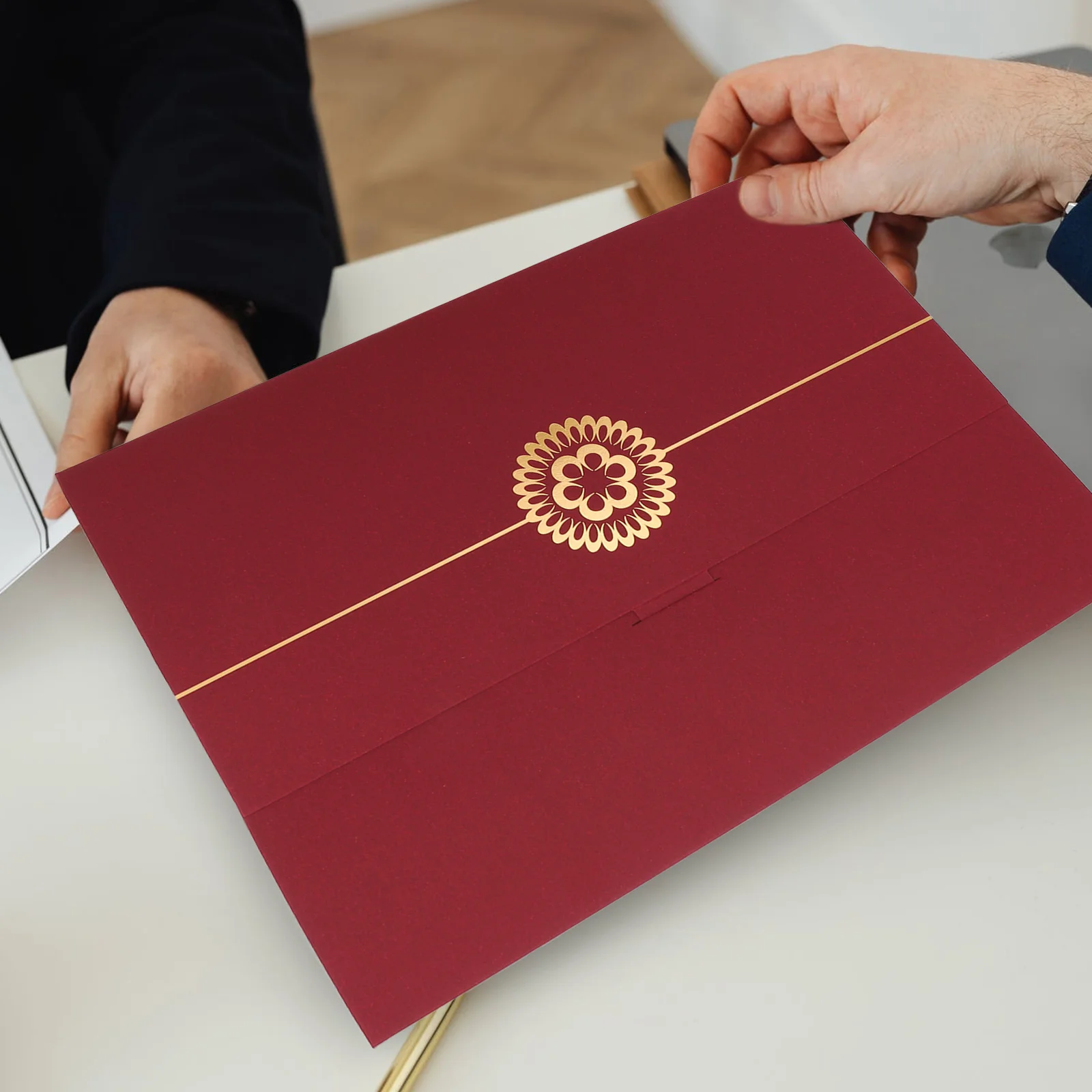 2 Pcs Envelope Honor Certificate Cover Black Envelopes Card Paper Jam Making Document