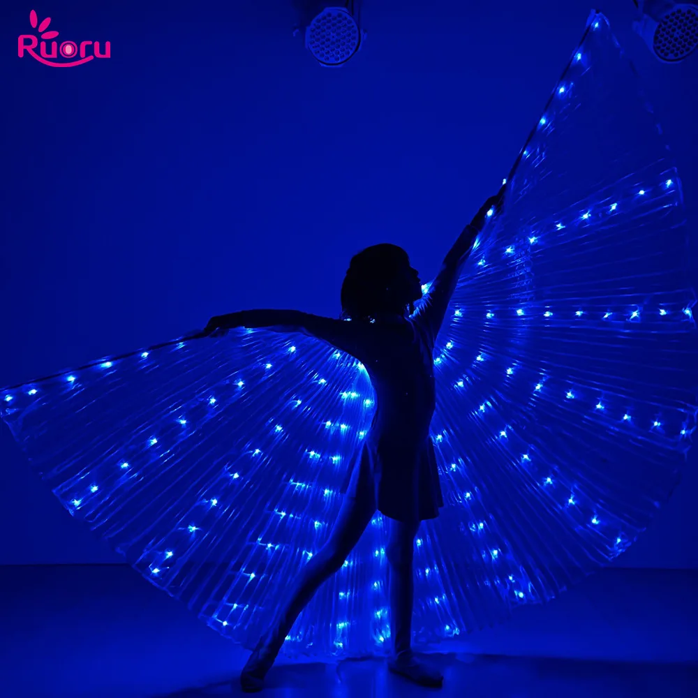 Ruoru Alas LED Circus Luminous Light Kids Child Butterfly Isis Wing Belly Dance Led Wings Party Halloween Tron Led Cape Show