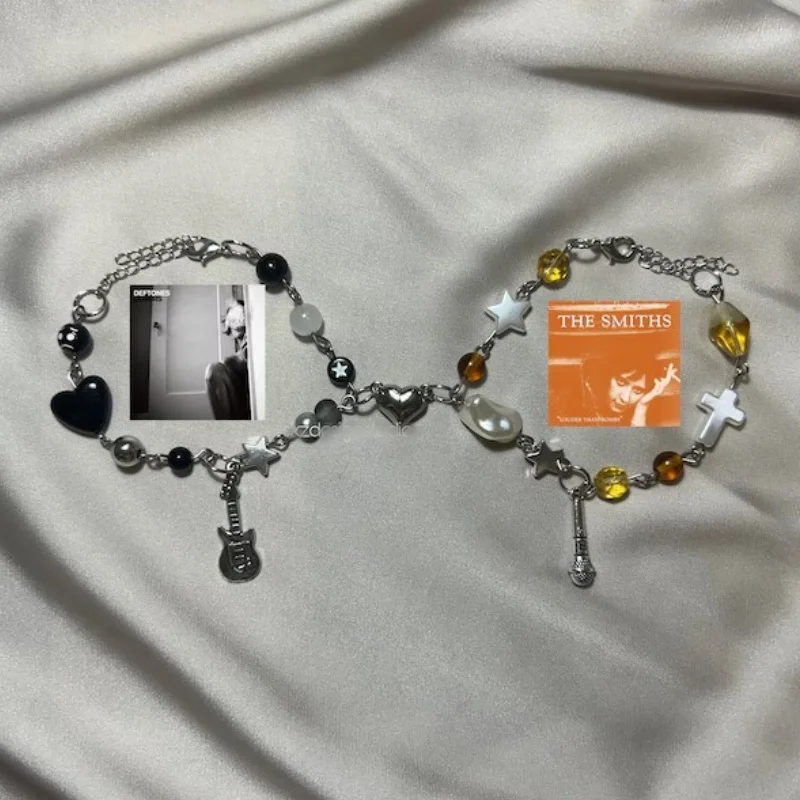 Smiths and Deftones inspired matching bracelets, give her his gift, and couple magnetic bracelets