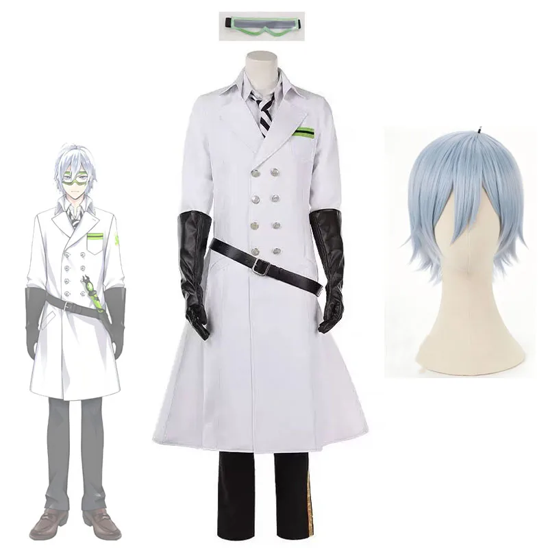 Games NRC Silver Cosplay Costume And Goggles PropTwisted-Wonderland Diasomnia Laboratory Silver's Uniform Set Cosplayer Wigs