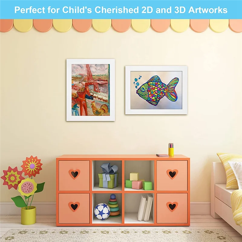 

Kids Art Frames, Front Opening Kids Artwork Frames Changeable, White