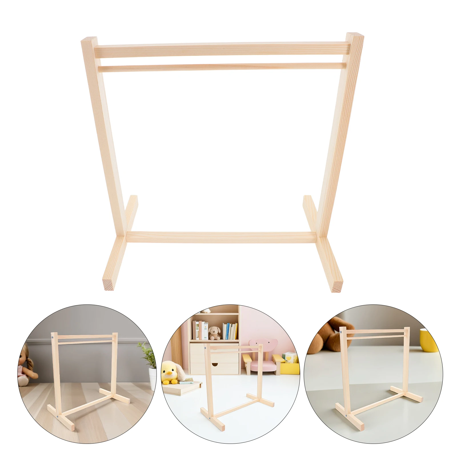 Hangers Miniatuur Kleding Kleding Display Rack Garderobe Meubelaccessoires Standaard Beige Houten Jurkhouder Kast