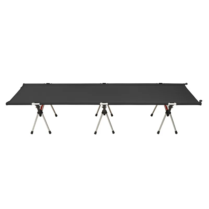 Wide 7075 aluminum alloy outdoor folding bed Portable camping camp bed Camping high and low lunch break bed